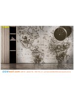 พิมพ์วอลเปเปอร์ ตกแต่งบ้าน ที่เรียบง่ายให้ดูน่าค้นหา เป็นจุดสนใจของบ้าน ด้วยภาพเเผนที่เดินเรือขาวดำ มีเสน่ห์สวยงามเเบบคลาสสิค