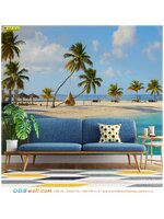 วอลเปเปอร์พิมพ์ลายวิวทะเล ตกแต่งห้องนั่งเล่น เพิ่มความสวยงามของห้องให้ดูดีมากขึ้น