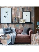 JLOT12-86 ลายไม้คลาสสิค สีน้ำตาลฟ้า