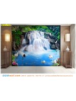 จำหน่ายภาพพิมพ์วอลเปเปอร์ ตกแต่งผนังภายในบ้าน ภาพวิวน้ำตก สวยงามดั่งในเทพนิยาย งานละเอียดสีสันสดใส