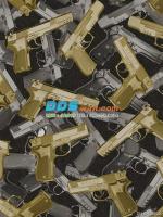 JFAY12-15 ลายปืน สีเหลืองทองปนเทา พื้นหลังสีดำ