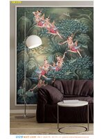 วอลเปเปอร์พิมพ์ลาย คุณภาพส่งออก ภาพป่าหิมพานต์กินรี ตกแต่งผนังภายในโรงแรม ที่มีเอกลักษณ์เฉพาะและเสน่ห์ของภาพ