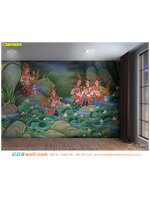 รับสั่งผลิต ภาพวิว ภาพศิลปะ ภาพวาดกินรีในป่าหิมพานต์ ศิลปะลายไทย ประดับสถานที่โดดเด่น