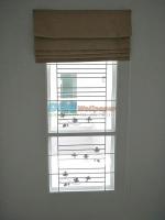 ผลงานติดม่านพับ สีครีม บริเวณหน้าต่าง ย่านบางนา