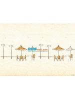 PRINT17-100 ภาพพิมพ์ ลายภาพวาดรูปโต๊ะเก้าอี้