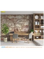 วอลเปเปอร์พิมพ์ลาย ไม่แพง ตกแต่งห้องทำงาน ด้วยภาพแผนที่โลกสีเอิร์ทโทน วัสดุของตกเเต่งในห้องให้เป็นไม้ ตอบโจทย์คุณได้ดีที่สุด