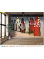 ภาพพิมพ์วอลเปเปอร์ ตกแต่งห้อง ภาพขวดเเก้วยี่ห้อเครื่องดื่ม ดูวินเทจเเละคลาสสิคตลอดกาล เน้นให้ความทรงจำเเละความรู้สึกคุ้นเคยกับสิ่งของรอบตัว