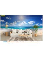 วอลเปเปอร์สั่งพิมพ์ภาพแคนวาสวิวทะเล ตกแต่งมุมนั่งเล่นเรียบๆ