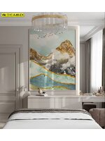 วอลเปเปอร์สั่งพิมพ์ ภาพภูเขาหิมะทองคำ นำเสนอ ความหรูหราแบบศิลปะสำหรับผนังห้องนอน