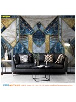 ภาพพิมพ์วอลเปเปอร์ ตามขนาด ตกแต่งห้องรับแขก ลายกราฟฟิก สไตล์เรียบหรู เเต่ดูดี