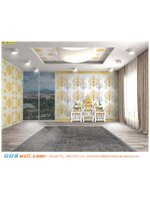 รูปติดผนังตกแต่งห้องพระ ลายต้นโพธิ์เงิน ต้นโพธิ์ทอง พื้นหลังสีขาว สุภาพ สวยงามลงตัว