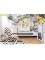 วอลเปเปอร์พิมพ์ลาย ติดผนัง ห้องนอนขนาดเล็กลายดอกไม้ ตกแต่งอย่างเป็นระเบียบก็ทำให้ห้องน่าอยู่ ในราคาประหยัด