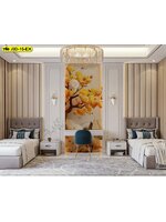 วอลเปเปอร์ภาพวิวโทนอบอุ่น สั่งพิมพ์ลายต้นไม้สีทอง ช่วยตกแต่งผนังห้องให้ดูนุ่มลึกและสมดุล