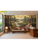 วอลเปเปอร์ภาพไทยพิมพ์ลายแนวธรรมชาติ ถ่ายทอดอารมณ์สปาอย่างอบอุ่น ช่วยยกระดับการตกแต่งผนังให้ดูสงบ