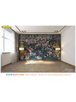 ผลิต wallpaper ผ้าแคนวาส ประดับภาพพิมพ์ลายประเพณีไทยบนผนัง เพื่อสร้างความมีมิติภายในห้องที่ไม่ซ้ำใคร