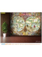 รับผลิต วอลเปเปอร์ภาพวิว ส่งต่างประเทศ เปลี่ยนพื้นที่ห้องเปล่าๆในบ้านให้ออกมาดูน่าสนใจ ด้วยเเผนที่โลกเเบบโบราณ มีลวดลายเเละสีสันสวยงาม