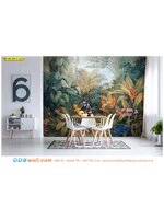 วอลเปเปอร์ภาพวิว ไม่แพง ตกแต่งห้องกินข้าว ด้วยวอลเปเปอร์สวนป่าธรรมชาติเขตร้อน เพิ่มสีสัน ให้การบริโภคอาหารอร่อยมากขึ้น