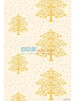 JLIE12-06 วอลเปเปอร์ติดผนัง ลายต้นโพธิ์เงิน ต้นโพธิ์ทอง สีขาว