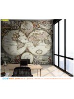 ภาพศิลปะ ผ้าCanvas แต่งห้องทำงาน ภาพเเผนที่โลกสไตล์ยุโรป ช่วยให้ดูออกมายิ่งใหญ่เเละสีสัน ก็ไม่ได้รบกวนสมาธิในการทำงาน