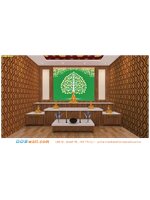 สั่งทำวอลเปเปอร์ภาพวิว ภาพถ่าย แต่งห้องพระฉากหลัง ลายต้นโพธิ์ สีเขียว ให้ความรู้สึกสงบ ผ่อนคลาย