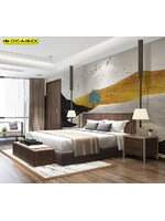 วอลเปเปอร์สั่งทำ ภาพภูเขาทองกับต้นไม้สีฟ้า นำเสนอ ความอบอุ่นและเป็นธรรมชาติสำหรับผนังหัวเตียง