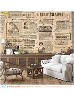 วอลเปเปอร์ภาพวิว ราคาไม่แพง ลายวัยรุ่น สีหนังสือเก่าหรือข้อความในนิตยสารฝรั่งเศส มีเสน่ห์ไปอีกเเบบ