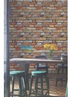 JPOP15-30 ลายอิฐ สีส้มปนขาว