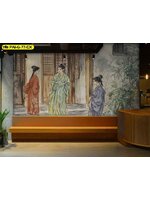 วอลเปเปอร์สั่งผลิต ภาพวาดสตรีโบราณ ออกแบบ สร้างบรรยากาศจีน/เอเชียสุดคลาสสิก ใช้ ตกแต่งภายใน ห้องอาหารให้มีระดับ