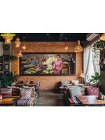 วอลเปเปอร์สั่งพิมพ์ลายตลาดน้ำไทย เติมบรรยากาศอบอุ่นให้ร้านอาหารสไตล์พื้นเมือง ดูมีชีวิตชีวาและน่าจดจำ