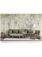 จำหน่ายวอลเปเปอร์พิมพ์ลายต้นไม้กับนกโทนสีเหลือง ตกแต่งห้องนั่งเล่น ที่ให้ความสบายและความอบอุ่น