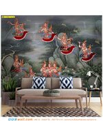 ร้านรับผลิต วอลเปเปอร์พิมพ์ลายกินรี มาตกแต่งห้องนั่งเล่น สั่งพิมพ์ขนาดตามที่ต้องการ