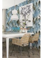 JPOP15-73 ลายใบไม้เล็ก สีฟ้า