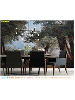 วอลเปเปอร์ติดผนังภาพวิว ตามสั่ง ตกแต่งห้องอาหาร ลายยุโรป เน้นต้นไม้ใหญ่สไตล์ยุโรปในป่า สีน้ำตาลเข้มเเละเขียว ได้ความรู้สึกดูสุขุม เป็นกันเอง ดูเเล้วน่าค้นหา