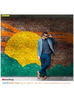 วอลเปเปอร์ติดผนังภาพวิว ตกแต่งผนัง ลายพระอาทิตย์หลังภูเขา ติดตั้งได้ทั้งภายในอาคารและกลางแจ้ง