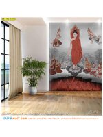 วอลเปเปอร์ติดผนัง สั่งพิมพ์ ตกแต่งสถานที่สำคัญทางศาสนา ภาพพระพุทธเจ้าเปิดโลกเหตุการณ์สำคัญวันออกพรรษา ได้ตามแบบที่ต้องการ