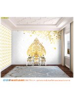 ส่งออกภาพแต่งห้องลายไทยเทพพนม พื้นหลังสีขาว ฉากห้องพระ สร้างบรรยากาศแบบไทยๆ