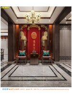 สั่งพิมพ์ ภาพแคนวาส ตกแต่งห้องนั่งเล่น ภาพอักษรจีนมงคลและดอกไม้สีทองพื้นหลังสีเเดง เรียบ หรูหรา สไตล์วินเทจ ย้อนยุค