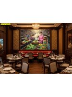 วอลเปเปอร์ลายตลาดน้ำโทนพรีเมียม เหมาะกับห้องอาหารไฟน์ไดน์นิ่ง สร้างความโดดเด่นให้ผนังดูมีมิติและอบอุ่น