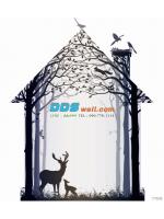 PRINT17-109 ภาพพิมพ์ ภาพบ้านสะท้อนรูปป่า สีดำ