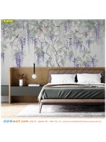 ภาพวิว ภาพศิลปะ พิมพ์บนผ้า Canvas ตกแต่งห้องนอน ลายต้นไม้กับนกโทนสีขาว ช่วยลดความรู้สึกอึดอัด