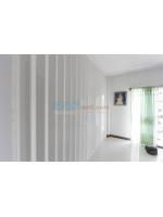 ผลงานติดฉากกั้นห้อง พีวีซี แบบทึบ สีเทา หมู่บ้านมัณฑกานต์ วิลล์ ตำหรุ-บางพลี