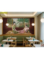 วอลเปเปอร์ลายไทย ทำให้ร้านอาหารดูพรีเมียมและหรูหรา