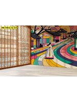 วอลเปเปอร์สั่งผลิต ลายเกาหลีสีสันสดใส ออกแบบ สไตล์โมเดิร์น สร้างความสนุกสนานให้ การตกแต่งภายใน