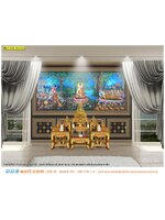 สินค้าไอเดียแต่งห้องพระ ภาพลายไทยพุทธประวัติพระพุทธเจ้าประสูติ ตรัสรู้ และปรินิพพาน น่าเลื่อมใส ศรัทธา