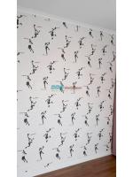 ผลงานติดวอลเปเปอร์ ลายนักบาสเกตบอล ที่คอนโดลุมพินี พาร์ค พระราม3