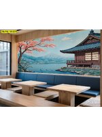 แต่งร้านอาหารญี่ปุ่นด้วยวอลเปเปอร์โทนเย็นสงบ