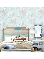 JSUR15-79 ลายดอกไม้เลื้อย สีขาว พื้นหลังสีฟ้า