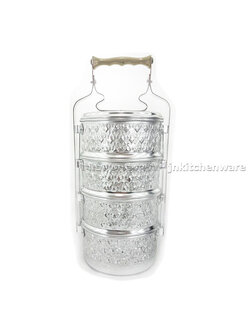 ปิ่นโตอลูมีเนียมลายไทย 4 ชั้น 14ซม