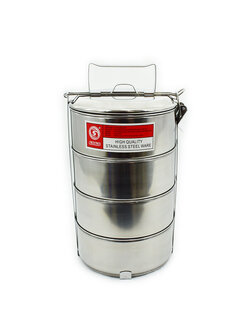 ปิ่นโตสแตนเลส 4 ชั้น กว้าง 14 ซม. GOGO