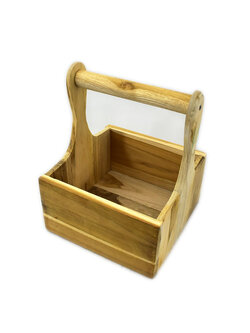 ตะกร้าไม้สักสำหรับชุดเครื่องปรุง